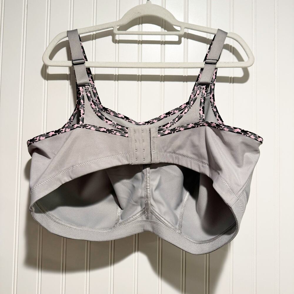 Glamorise No Bounce Sports Bra Gray Pink Camo Size 48D - Picture 5 of 5